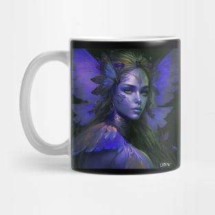 deep tenshi fairy ecopop in butterfly wings in purple art Mug